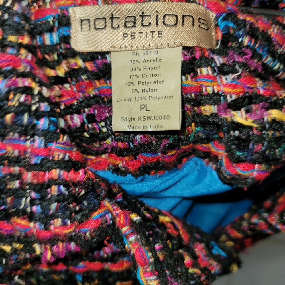 Notations Petite Multicolored Jacket Size Pl - image 6
